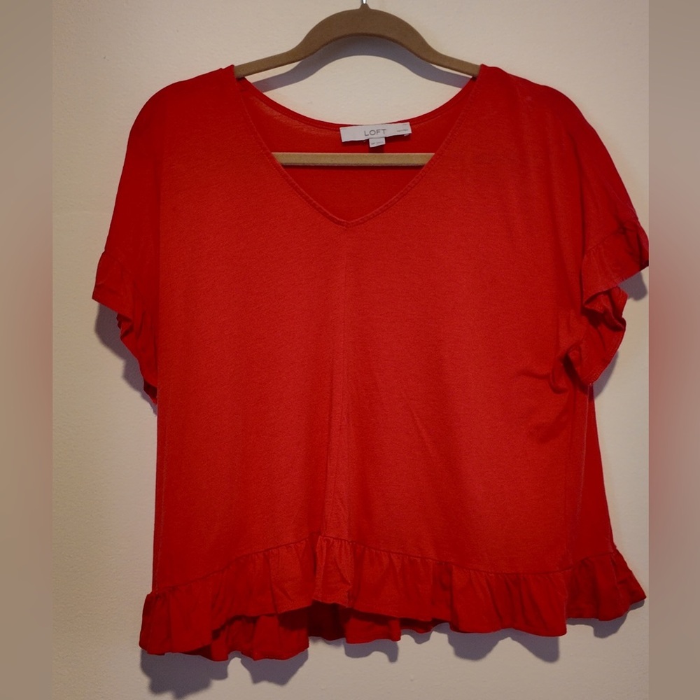 LOFT Women's Red Top - Picture 4 of 5